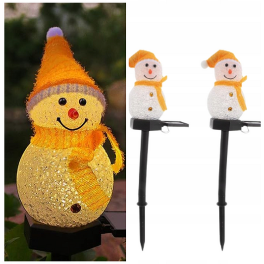 Saulės energija įkraunamos LED sniego senių lempos – 4 vnt. rinkinys lauko dekoracijai