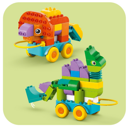 LEGO® DUPLO® Town Dinozaurai ant ratukų „trys viename“