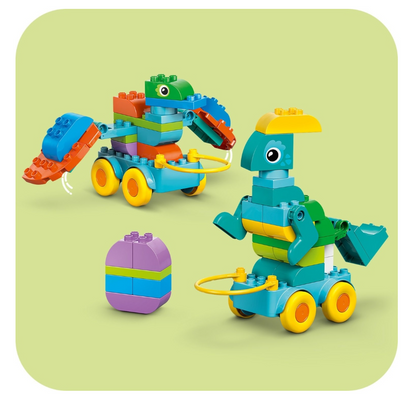 LEGO® DUPLO® Town Dinozaurai ant ratukų „trys viename“