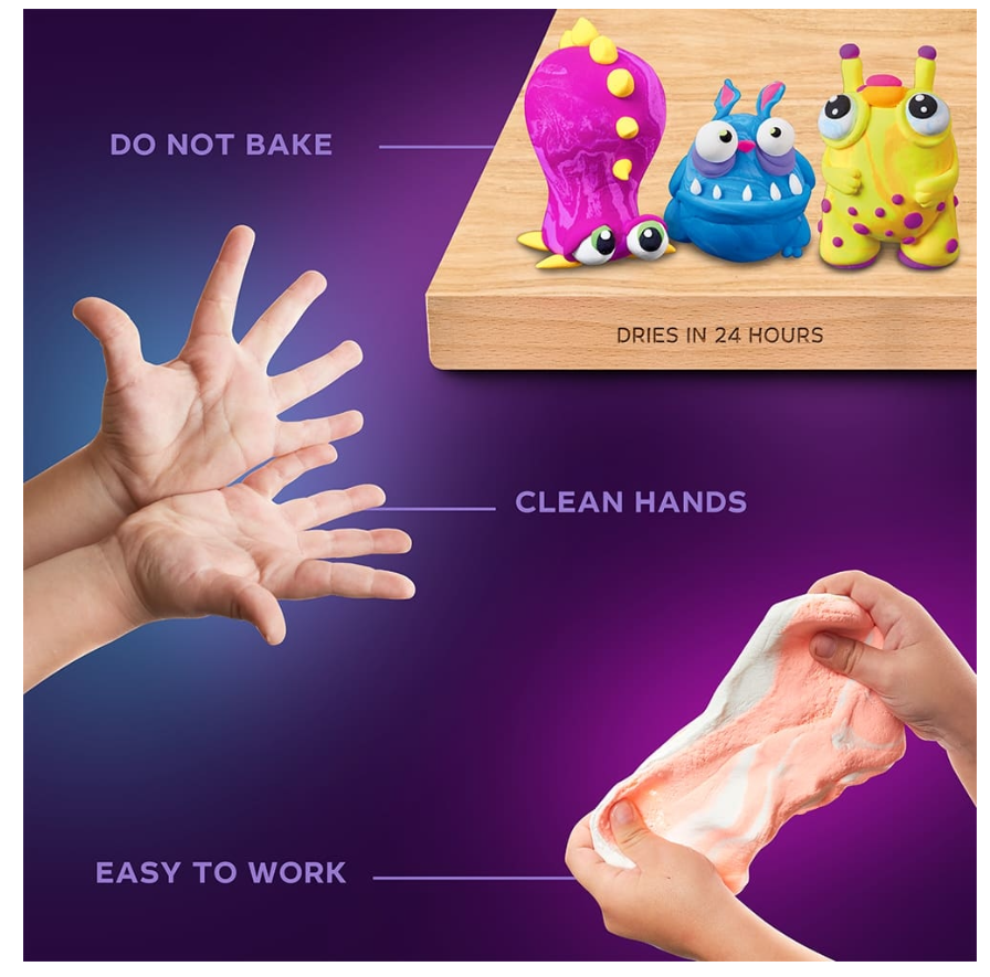 OKTO 18 spalvų kūrybinis rinkinys su ore džiūstančiu modelinu