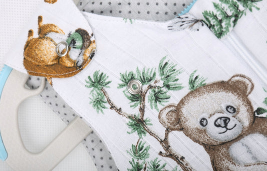 „Babymam“ kūdikių muslino miegmaišis (100% medvilnė, 0.5 TOG)