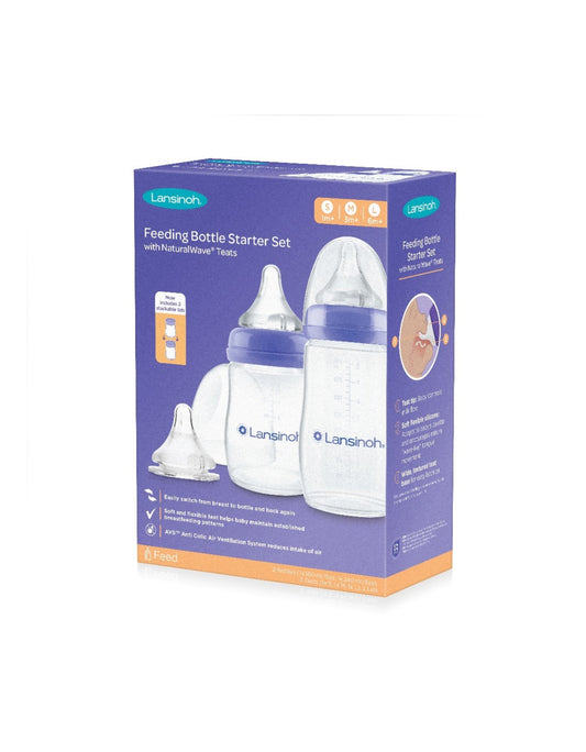 LANSINOH maitinimo buteliukų pradinis komplektas, 160ml + 240ml