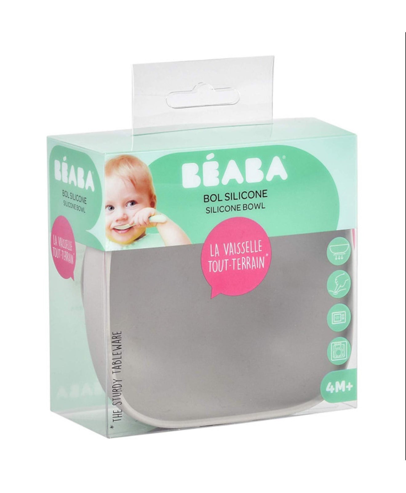 BEABA SILIKONINIS DUGNU PRILIMPANTIS DUBENĖLIS, GREY