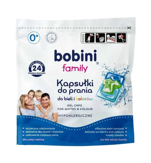 BOBINI Family universalios skalbimo kapsulės 24skalb.