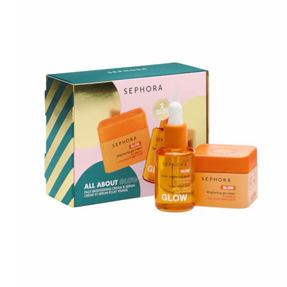 „SEPHORA ‘All About Glow’ – veido šviesinantis kremas + serumas su vitaminu C (dovanų rinkinys)”
