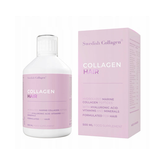 Swedish Collagen Hair 12 500 mg – skystas jūrinis kolagenas su biotinu ir selenu, 500 ml