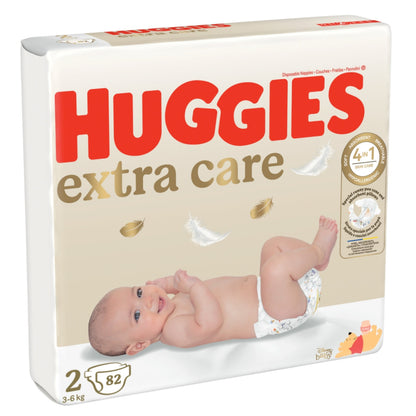 Sauskelės HUGGIES Extra Care 2 (3–6 kg), 82 vnt.