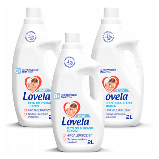 Lovela Baby hipoalerginis skalbinių minkštiklis kūdikiams ir vaikams, 3×2l