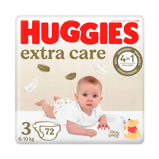 „Huggies Extra Care“ sauskelnės, dydis 3 (6–10 kg), 72 vnt.