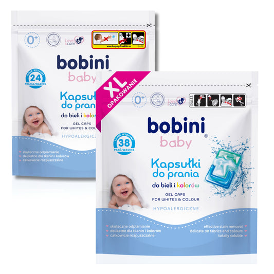 BOBINI Family universal laundry capsules 62 washes.