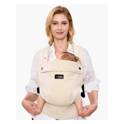 Momcozy ergonominė kūdikių nešioklė PUREHUG iš natūralaus lino (Light amber)