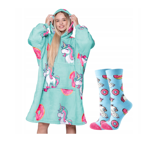 Pledas – džemperis „Unicorn“ su šiltomis kojinėmis - XXL