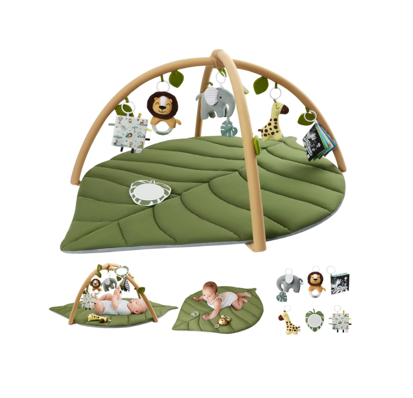 Blissful Diary Žaidimų Kilimėlis su Lankeliu – Baby Play Gym ir Play Arch, Žalias
